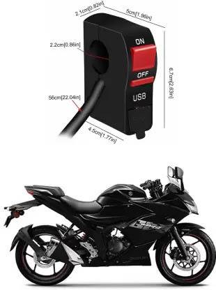 Aayatouch Works Bike Handle Bar Universal Switch With USB EW-947 2 A 1 A Bike Mobile Charger