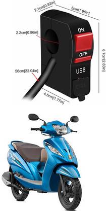 Enfield Works Bike Handle Bar Universal Switch With USB EW-491 2 A Bike Mobile Charger