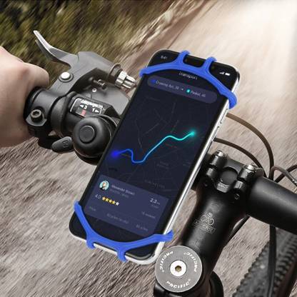 Upkaranwale Bicycle holder Bike Stand 360 Degree Rotaing Bike Stroller Silicone Snap Easy installation Holder(Blue) Bike Mobile Holder