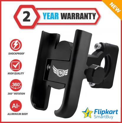 Flipkart SmartBuy Universal Bike Mount Phone Holder Metal Body 360 Degree Rotating Handlebar Bike Mobile Holder (Black)