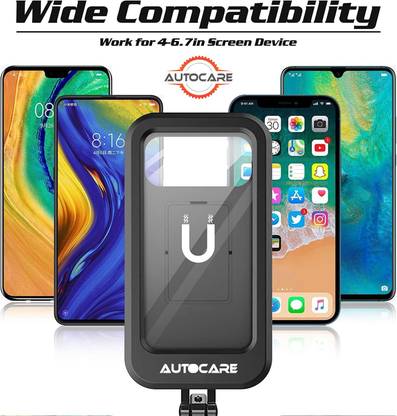 Autocare Universal Motorcycle Mobile Holder with Waterproof Phone Case Bike Mobile Holder