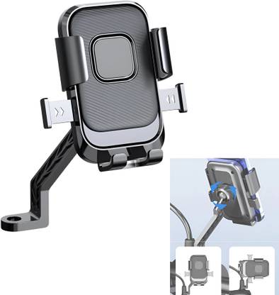 RZON XY-089 Bike & Scooty Mobile Holder | 360° Rotation | Lock Clamp Bike Mobile Holder