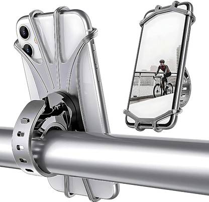 V2H Motorcycle Bicycle Holder Stand 360 Degree Rotating Stroller Silicone Snap(Grey) Bike Mobile Holder