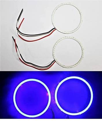 Gogna Mart K.T.M RC 125/200/390 Angel Eyes Ring Light for Headlight (Blue) Projector Lens