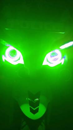 VermsBikers Ring Light Projector Lens for Bajaj Pulsar RS 200 60mm Green Colour Projector Lens