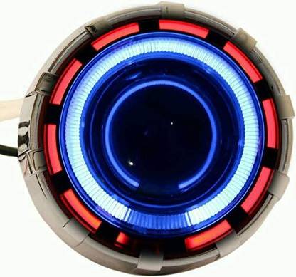 VermsBikers LED Universal Headlight Projector Light with DRL for For Bikes set of 1 Projector Lens