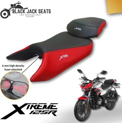 blackjackseats Xtreme 125R Premium Storm Red & Black Seat Cover with 6 mm High-Density foam Split Bike Seat Cover For Hero NA