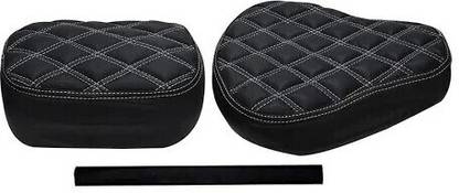 WHEETOYKART Pure Black Diamond Cut Bullet Seat Cover with Back Foam Combo for Classic 350 Split Bike Seat Cover For Royal Enfield Classic 350, Classic 500