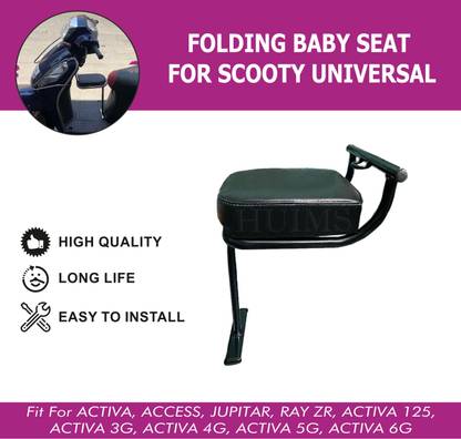 Huims Universal Baby (Child) Seat Front Black for Single Bike Seat Cover For Honda, TVS, Suzuki Access 125, Access, Activa 3G, Jupiter