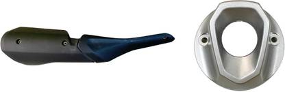 road religion Combo – Black Silencer Plate & Silver End Cap for R15 V4 Bike Silencer Rubber