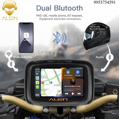 Alien Carplay/ Andriod Auto Navigation Display Water Proof Screen Bike Stereo System