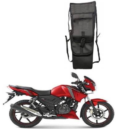 ASESOMECREATION TCP Plain Black Tank Cover Plain-48 Strap TVS Apache RTR 160 Bike Tank Cover