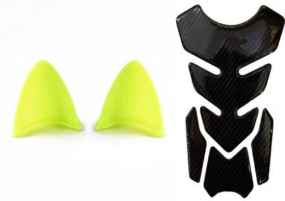 acube mart Tank Pad 7D 7DCF-1 stickers + Helmet Cat Ear Spike Self-adhesive for helmet neon Bike Tank Pad