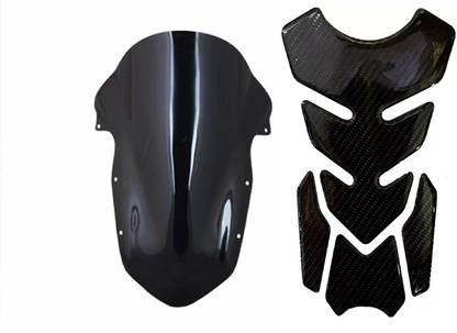 acube mart Tank Pad 7D 7DCF-1 stickers + pulsar 220 bubble DB visor Bike Tank Pad