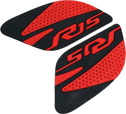 OBEROI'S TRADERS R15 V2, V3, V4 & M Anti Slip Silicone Thai Pad Water Resistant Sticker Red Bike Tank Pad