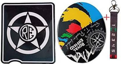 GraphixDesign 3D Emboss Tool Box & Battery Box+Keyring Cover Compatible Bullet Sticker F Bike Tank Pad