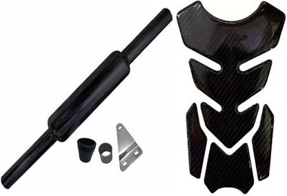 acube mart Tank Pad Sticker 7D 7DCF-1 stickers + Mini punjab silencer black Bike Tank Pad