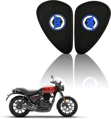 Moto Genius Silicone Tank Pads for Hunter 350 anti-Slip Scratch-Resistant | Yellow & Black Bike Tank Pad