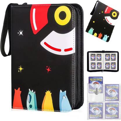 Frackson Black Pokemon Binder, Cards Collector Album Holder for 400 Cards Binder Index Divider