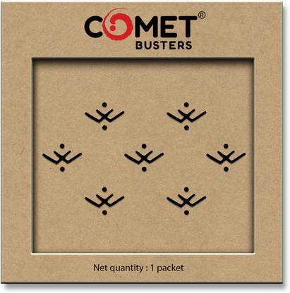Comet Busters Handcrafted Black Fancy Bindis (BV1185) Forehead Black Bindis