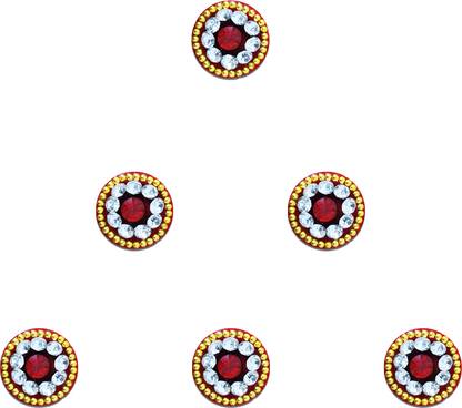 Comet Busters Round Traditional Maroon Bindi With Stone Work (9 mm) (BV484) Forehead Maroon Bindis