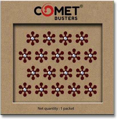 Comet Busters Beautiful Maroon Bindi With Stones For Women Forehead Maroon Bindis