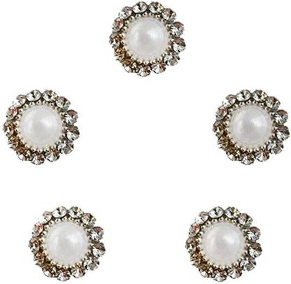 Comet Busters Pearl Bindi with Diamond Border (BV584) Forehead White Bindis