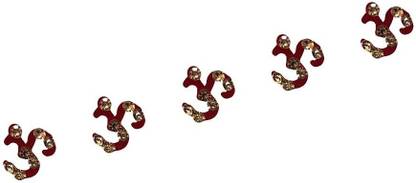 Comet Busters Maroon Velvet Om Bindis With Stones (BV1226) Forehead Maroon Bindis