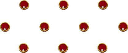 Comet Busters Maroon Round Velvet Bindi for Women With Gold Bead Border (6.5mm) (BV1480) Forehead Maroon Bindis
