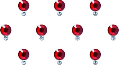 Comet Busters Round Red Swarovski Crystal Bindi (4 mm) (BV323) Forehead Red Bindis