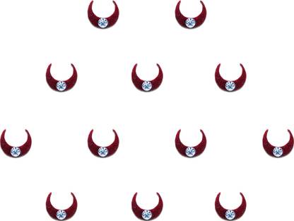 Comet Busters Small Moon Maroon Bindi With Stone (7 mm) (BV468) Forehead Maroon Bindis
