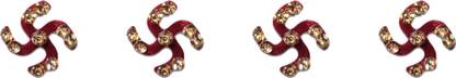 Comet Busters Fancy Maroon Swastik Design Bindi With Stone Work (8cm) (BV1147) Forehead Maroon Bindis