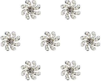 Comet Busters Handcrafted Beautiful Silver Floral Bindi (BV1682) Forehead Silver Bindis
