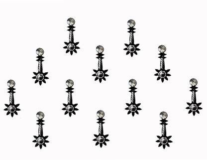 Comet Busters Beautiful Black Bindis with Silver Stone (BV1818) Forehead Black Bindis