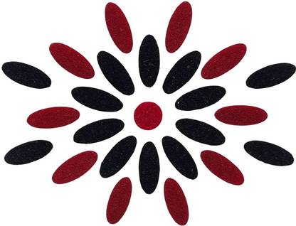 Comet Busters Handcrafted Maroon and Black Velvet Oval Bindis (BV1867) (9 mm) Forehead Multicolor Bindis