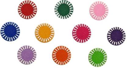 Comet Busters Beautiful Round Multicolor Velvet Bindi (7mm) (BV1581) Forehead Multicolor Bindis