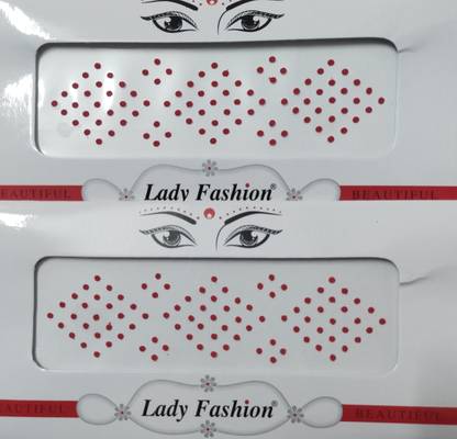 Parveen Enterprises Small (Size-8) Red Colour Bindi Set of 2 Pack For Women and Girls -- Red Bindis