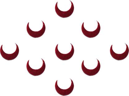 Comet Busters Moon Shaped Maroon Bindi (9 mm) (BV466) Forehead Maroon Bindis