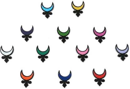 Comet Busters Moon Shaped Multicolor Bindi (BV401) Forehead Multicolor Bindis
