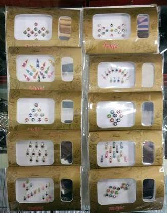 QUBIX New Best Bindi Combo Pack 10 flaps face Multicolor Bindis