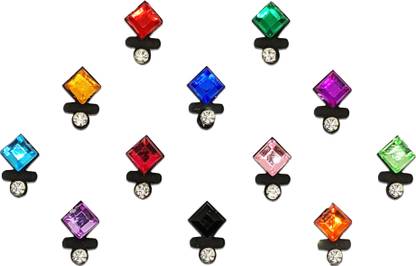 Comet Busters Multicolored Square Stone Bindi for Women (BV1463) Forehead Multicolor Bindis
