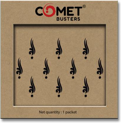 Comet Busters Black Handcrafted Bindi For Women (BV138) Forehead Black Bindis