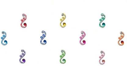 Comet Busters Beautiful Multicolor Curve Bindis (BIN829A) Forehead Multicolor Bindis