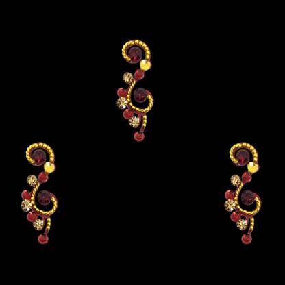 Comet Busters Long Red Fancy Bindi with Stone (BIN1551) Forehead Red Bindis