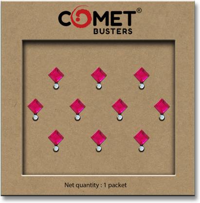 Comet Busters Handcrafted Square Hot Pink Stone Bindi (4 mm) (BV320) Forehead Pink Bindis