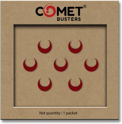 Comet Busters Handcrafted Red Moon Bindis (11mm) (BIV1191) Forehead Red Bindis