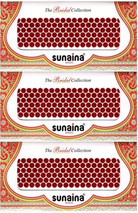 SUNAINA Bridal Collection Bindis (size-3) FOREHEAD Maroon Bindis