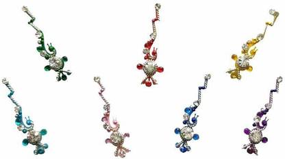 Comet Busters Handmade Long Multicolor Stone Work Traditional Bindi For Women (BV053) Forehead Multicolor Bindis