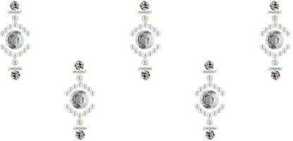 Comet Busters Handcrafted Beautiful Silver Long Bindi (BV1684) Forehead Silver Bindis
