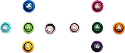 Comet Busters Round Multicolor Bindi With Small Pearl Design (BV532) Forehead Multicolor Bindis